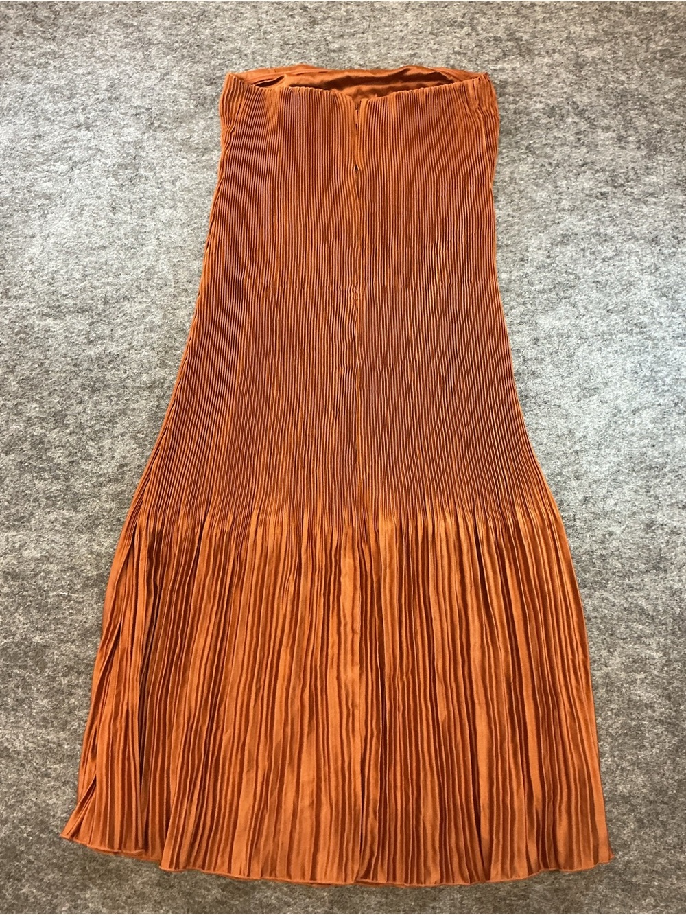 Abercrombie & Fitch Strapless Orange Pleated Maxi Dress Size M - Picture 4 of 4